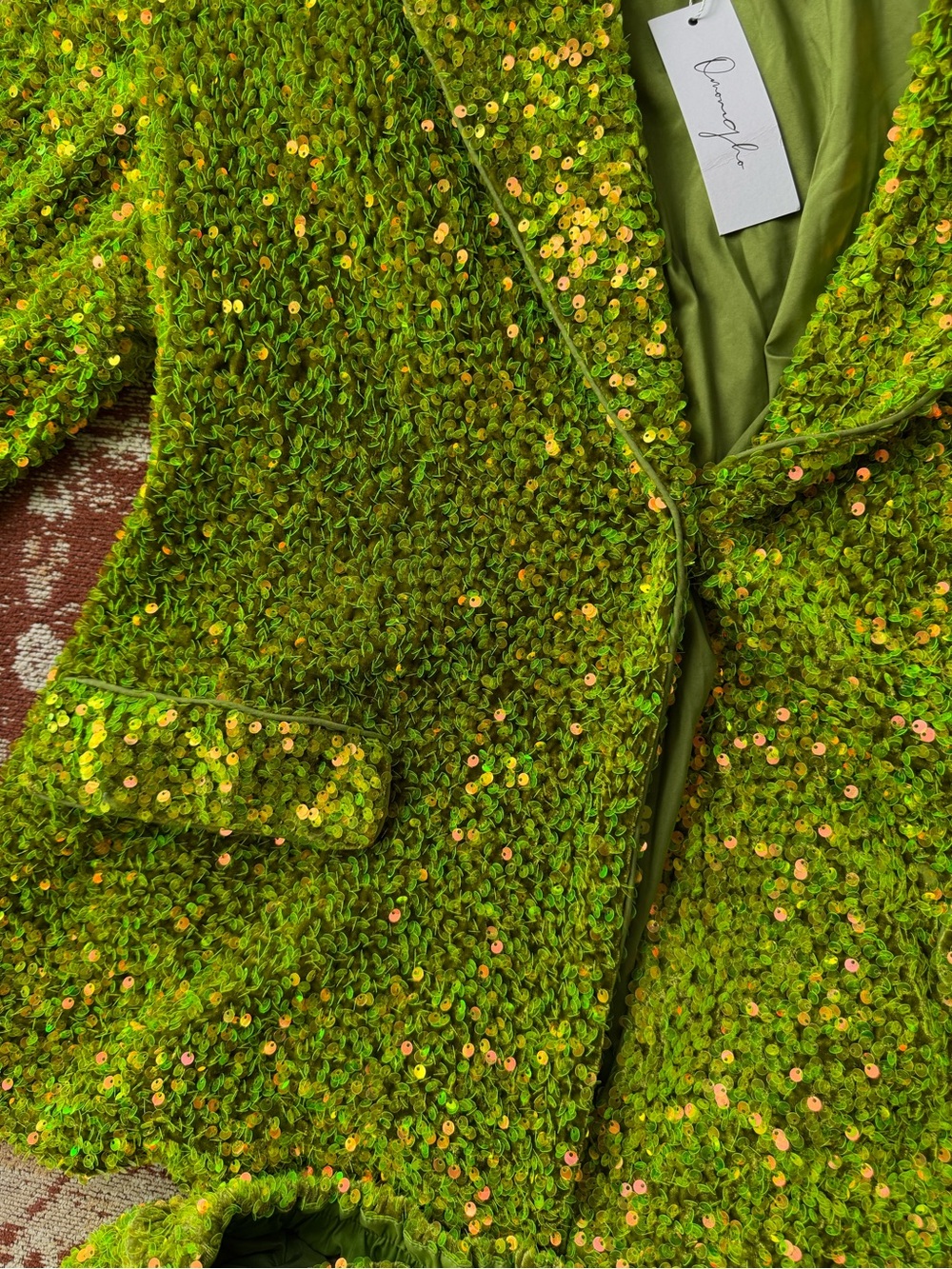 CRAZY NEON NWT Sequin Wide-Leg Pants & Blazer Set in Full Sequins - Picture 6 of 15